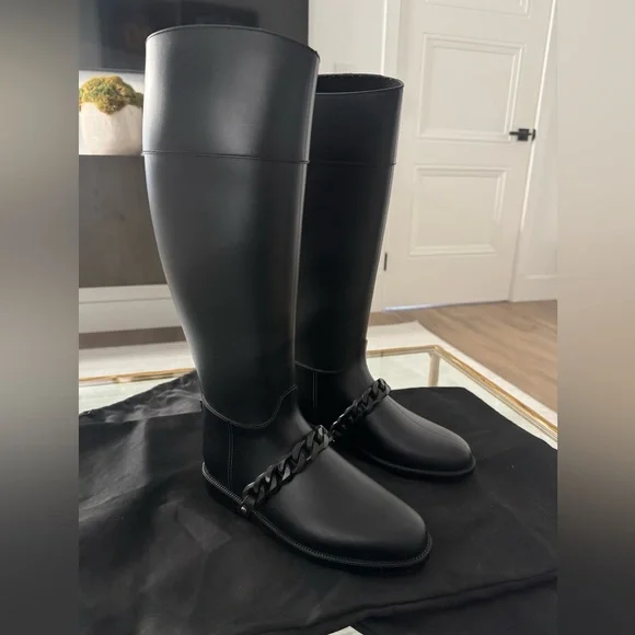 Givenchy Eva Chain Rubber Rain boots size 37 - Picture 2 of 14